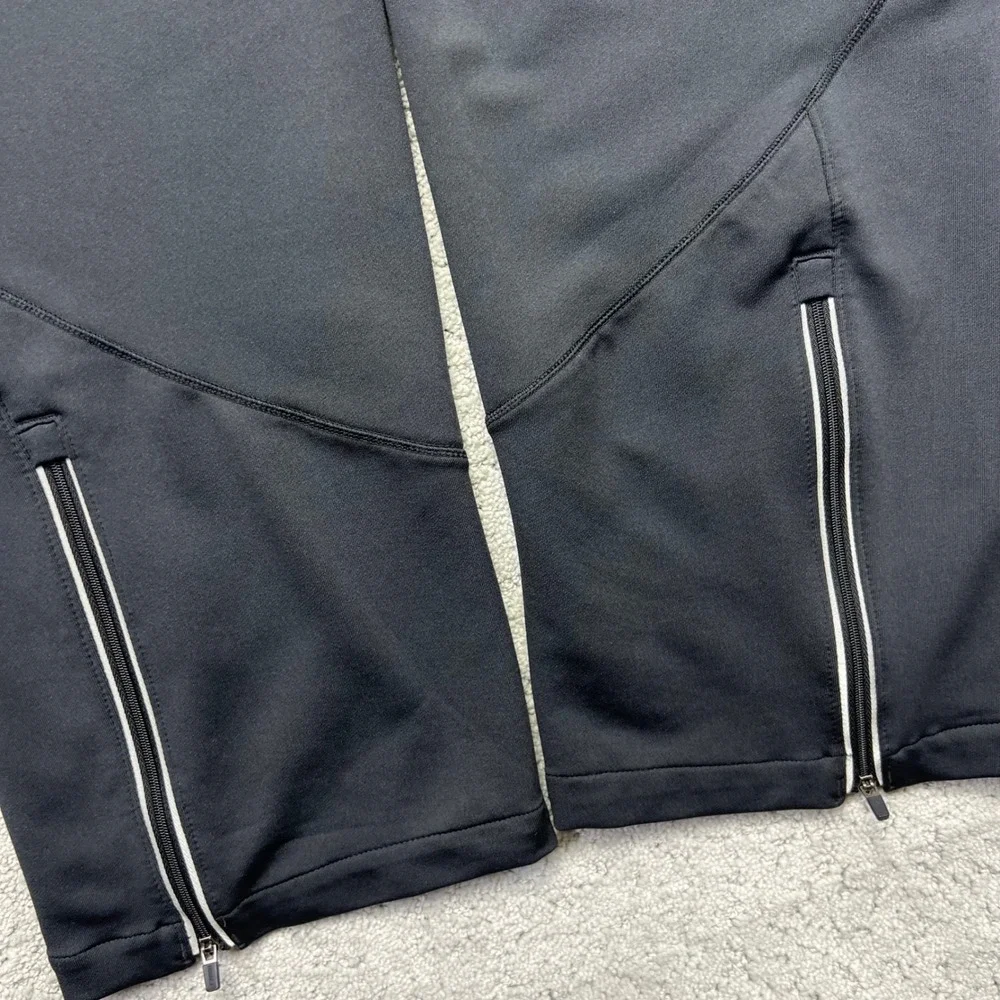 Brooks Track Pants Mens Large Black Athletic Running Active Ankle Zip Pockets